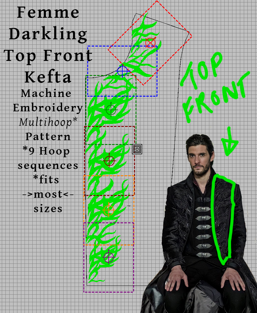 Femme Darkling Kefta (Top Front) from Shadow and Bone 5x7 Multihoop