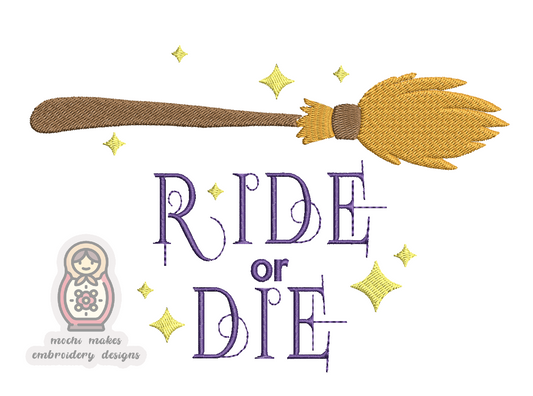 Ride or Die Halloween 5x7 Machine Embroidery Machine Digital Download File