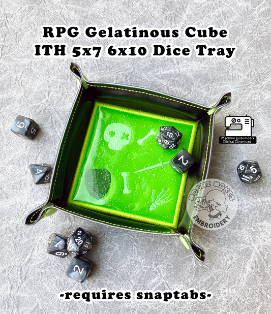 Gelatinous Cube DND Dungeons Dragons ITH Dice Tray 5x7 6x10 In the Hoop DIY Craft Cosplay RPG TTRPG Board Game Tabletop Digital Download