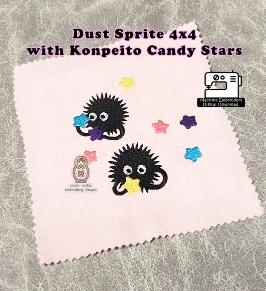 Konpeito Star Candy Dust Sprite Anime Japanese Japan Kawaii 4x4 Machine Embroidery Pattern Digital Download Design Cosplay Cute Kids Craft