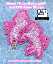 Load image into Gallery viewer, Horse Mojo Dojo Casa House I Am Kenough Ken ITH Machine Embroidery Shoe Wings Accessory Digital Download File DIY Sew 4x4 Barbie Boot Charm
