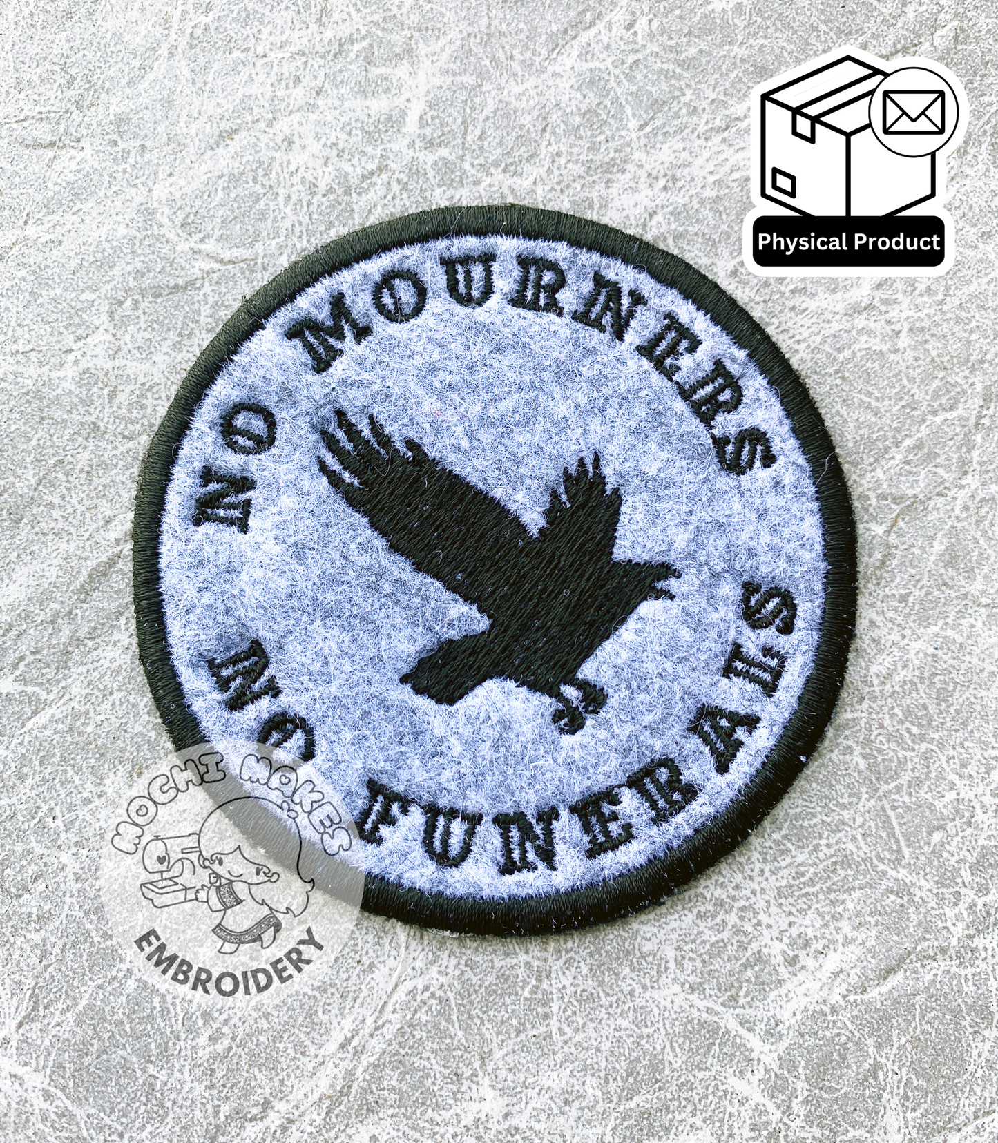 Six of Crows Logo No Mourners No Funerals Embroidered Iron-on Patch Shadow and Bone Cosplay Alina Starkov Darkling The Dregs Book Booktok Grisha Grishaverse