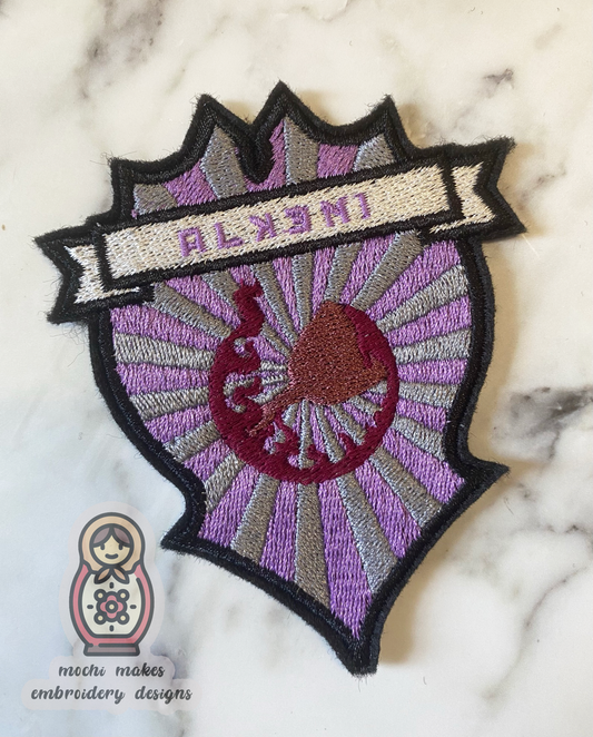 Alkemi Grisha Shadow and Bone Embroidered Iron-On Patch