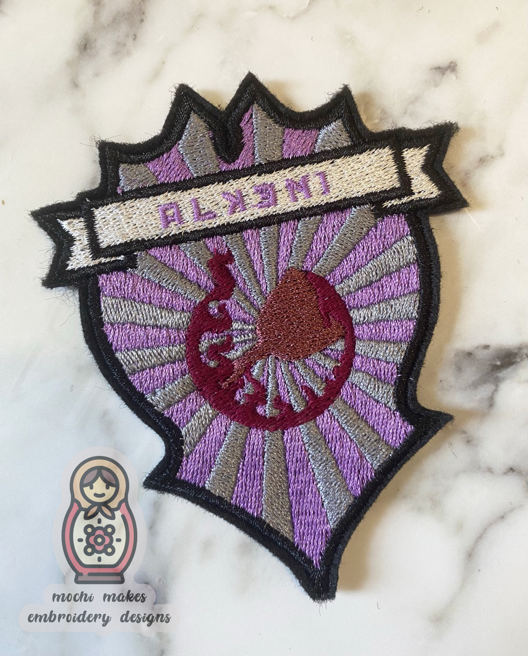 Alkemi Grisha Shadow and Bone Embroidered Iron-On Patch