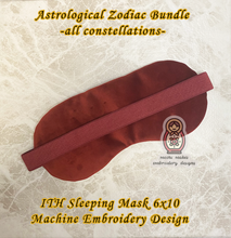 Load image into Gallery viewer, Astrology Zodiac Bundle ITH Sleeping Mask Machine Embroidery Digital Download Design File
