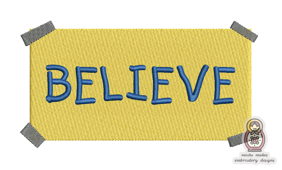 Ted Lasso "BELIEVE" Poster 5x7 Machine Embroidery Digital Download File