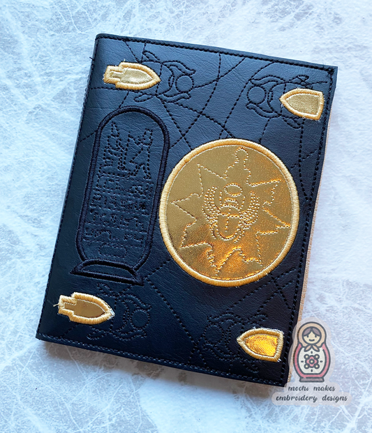 The Mummy Book of the Dead ITH A6 Notebook Cover 6x10 Machine Embroidery Design Digital Download File