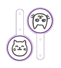 Load image into Gallery viewer, Cat Sisters ITH Keychain Set 5x7 Machine Embroidery Digital Download File
