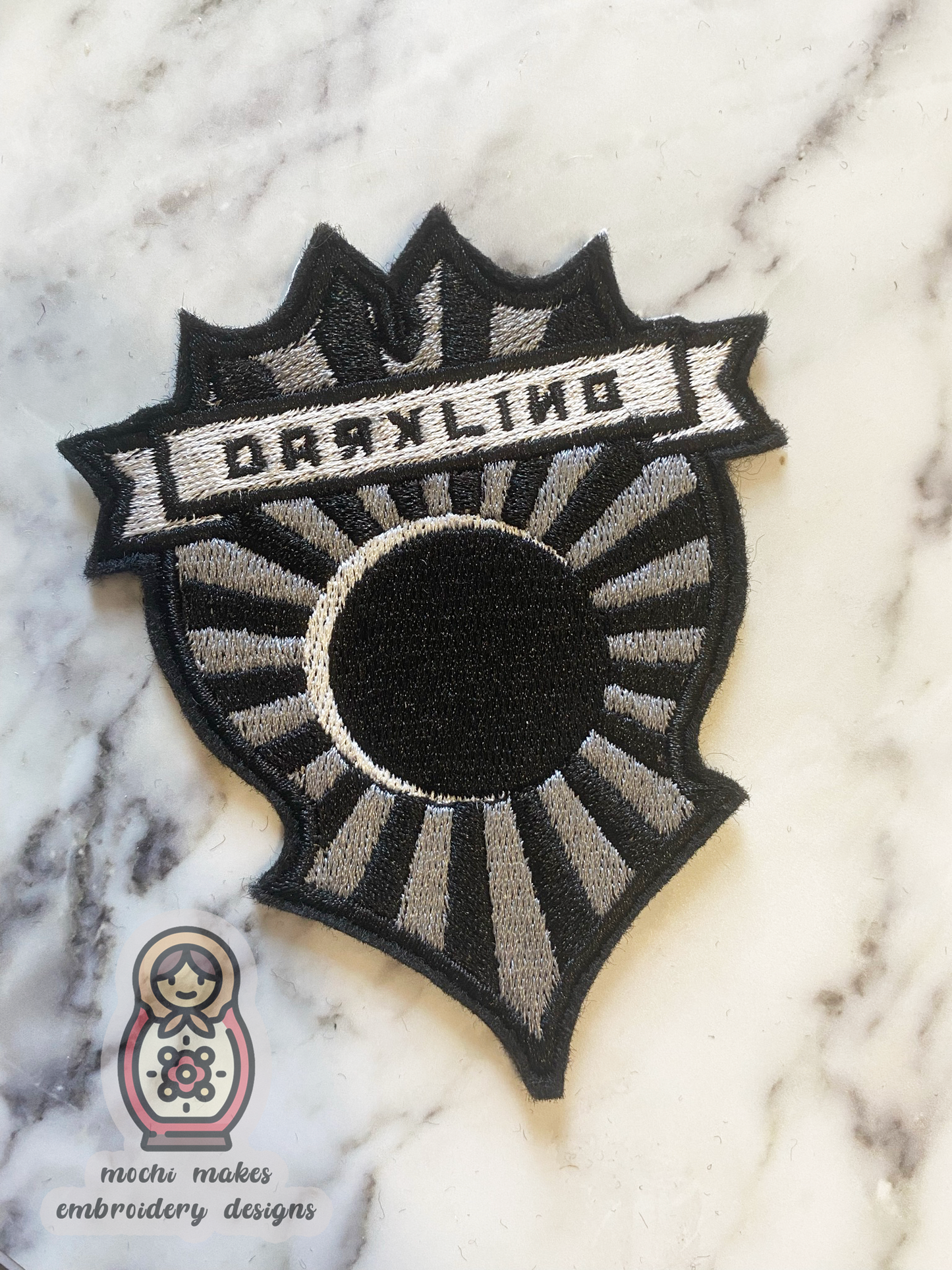 Darkling Grisha Shadow and Bone Embroidered Iron-On Patch