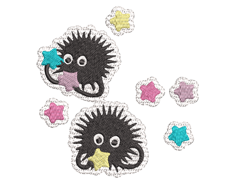 Totoro Dust Sprite with Konpeito Candy Corner #2 5x7