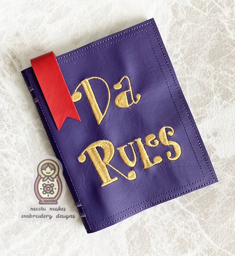 Fairy Parents Da Rules Book ITH Notebook Cover 6x10 Machine Embroidery Digital Download Design File