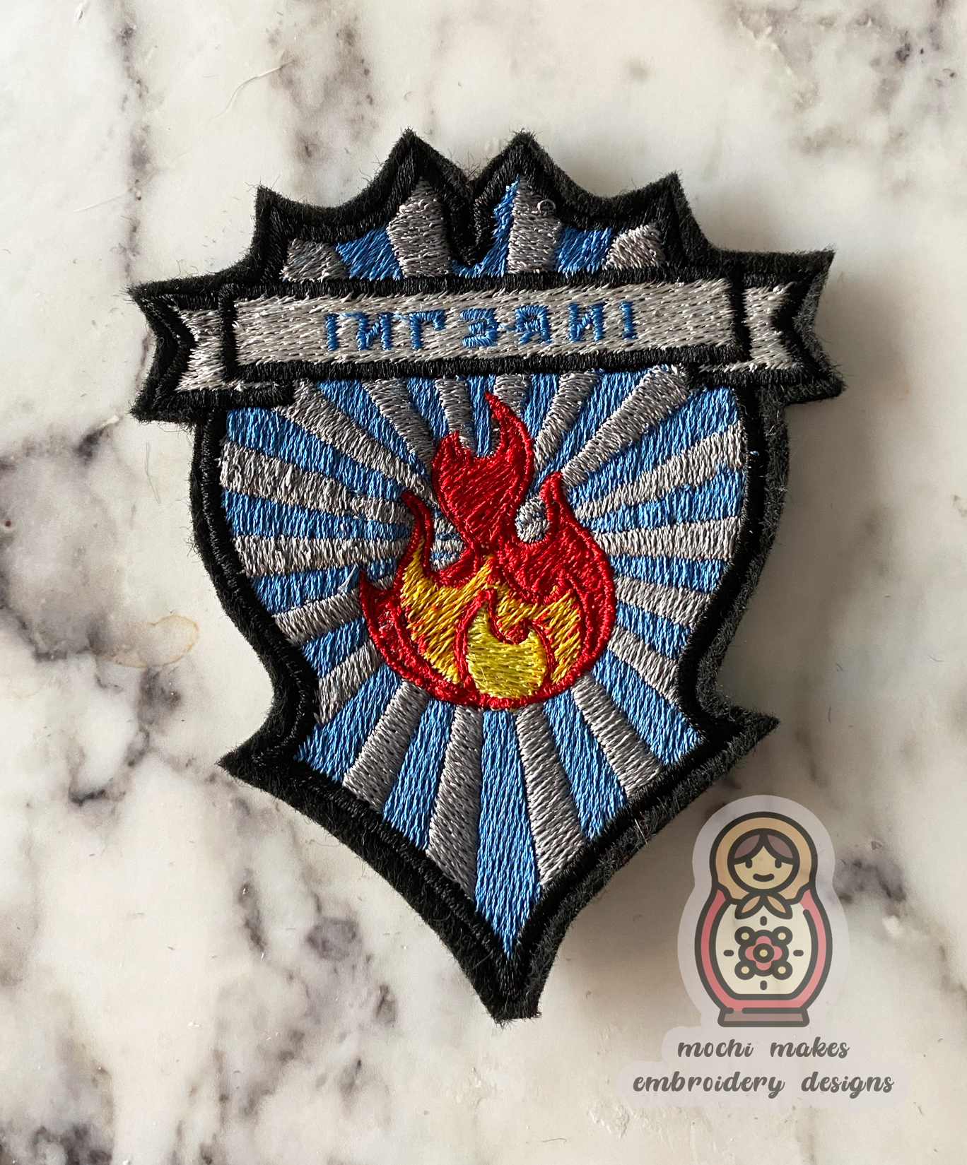 Inferni Grisha Shadow and Bone Embroidered Iron-On Patch