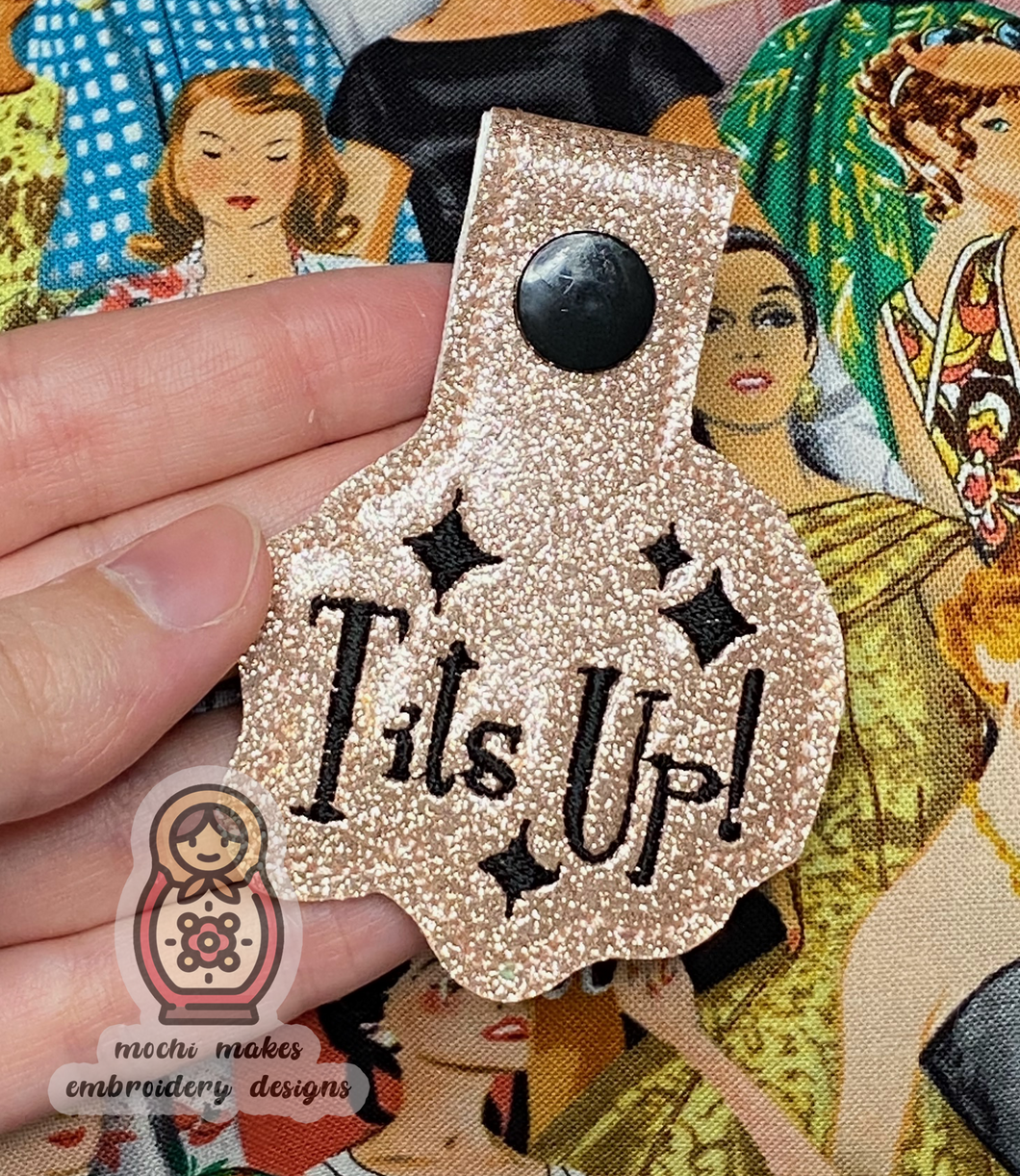 Marvelous Mrs. Maisel Vintage 1960s Tits Up! ITH Keychain 4x4 Machine Embroidery Digital Design Download File