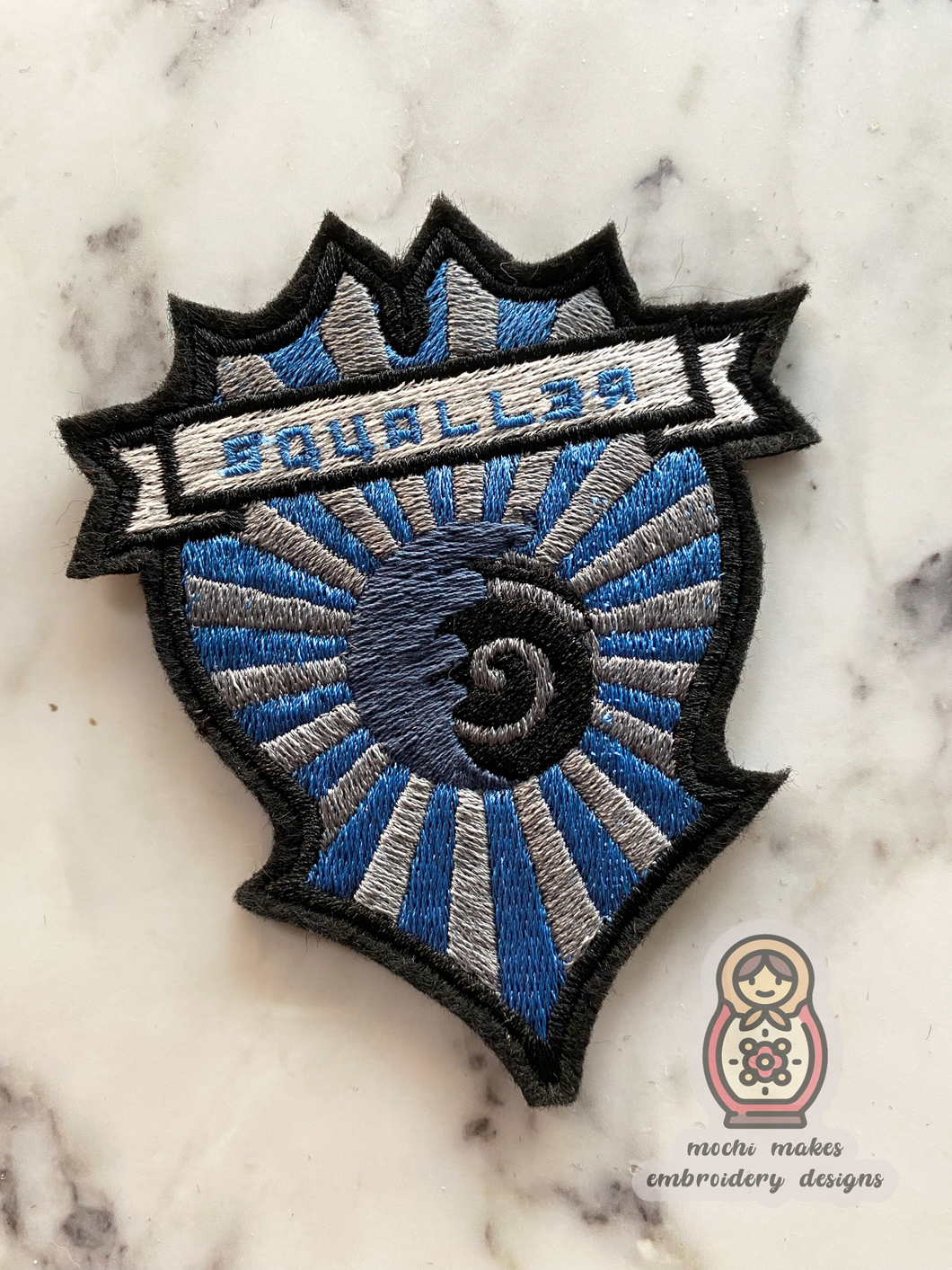 Squaller Grisha Shadow and Bone Embroidered Iron-On Patch