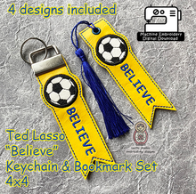 Load image into Gallery viewer, Ted Lasso Soccer Football Sport Sports Roy Kent Jamie Tart Keychain 4x4 Keystrap Digital Download Design File DIY Machine Embroidery ITH
