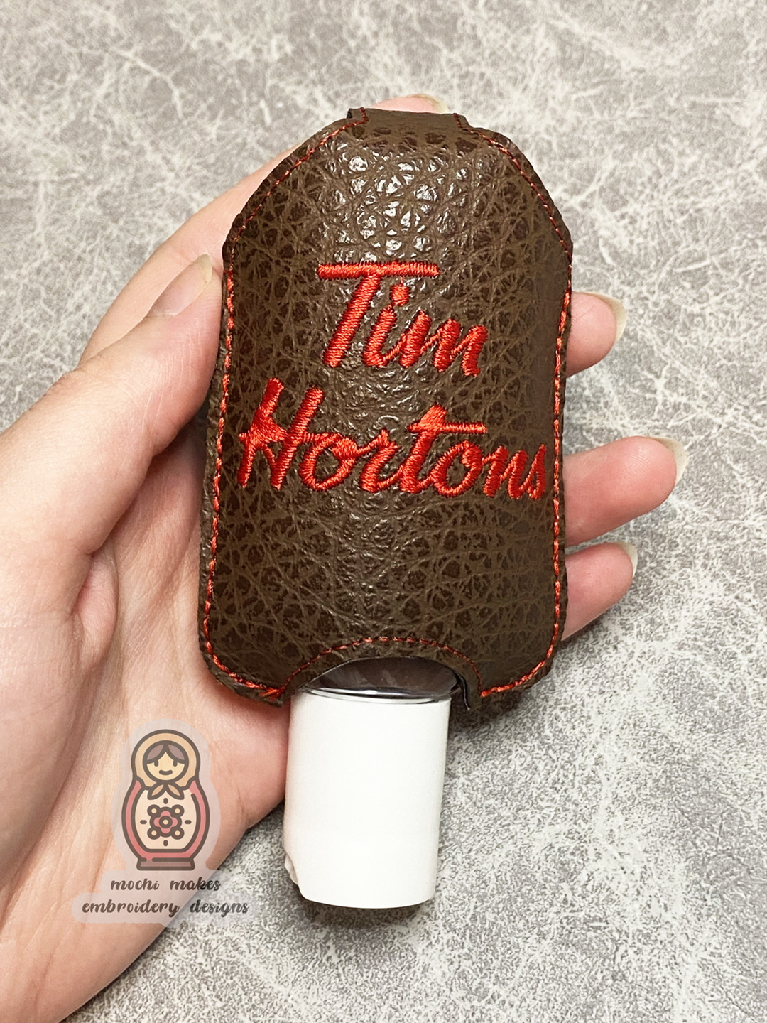 Tim Hortons ITH Hand Sanitizer Keychain 5x7 Canada Canadian Canuck Coffee Timbit Machine Embroidery Design Digital Download File