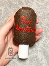Load image into Gallery viewer, Tim Hortons ITH Hand Sanitizer Keychain 5x7 Canada Canadian Canuck Coffee Timbit Machine Embroidery Design Digital Download File
