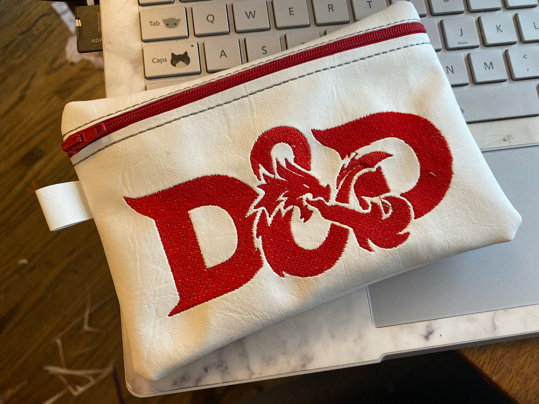Dungeons and Dragons Embroidered Zippered Dice Bag